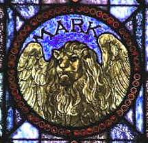 Stained glass of Mark the Lion