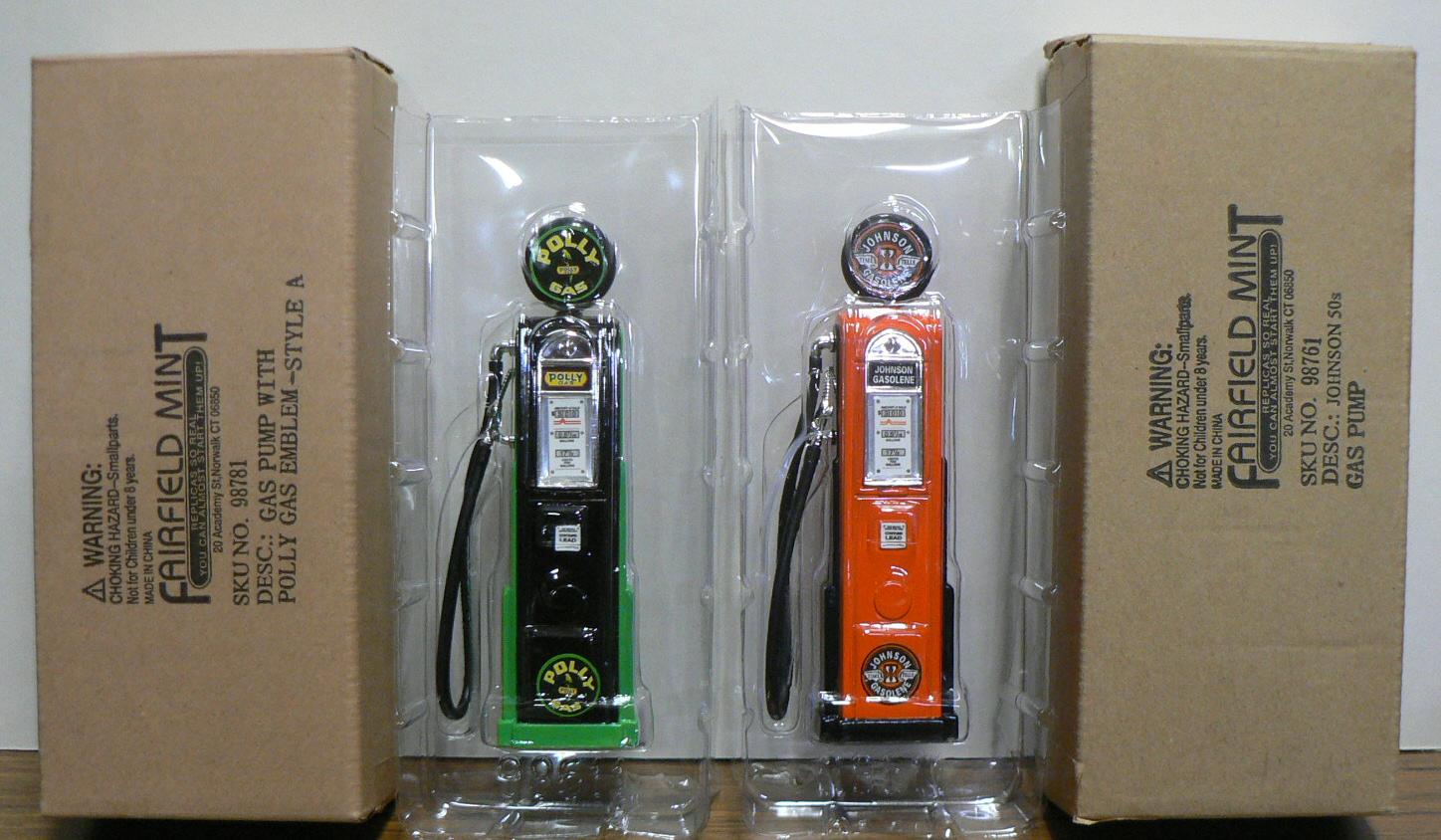 Vintage gas pumps, Johnson, Polly