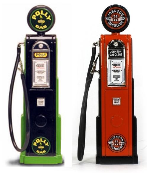 Vintage gas pumps, Johnson, Polly