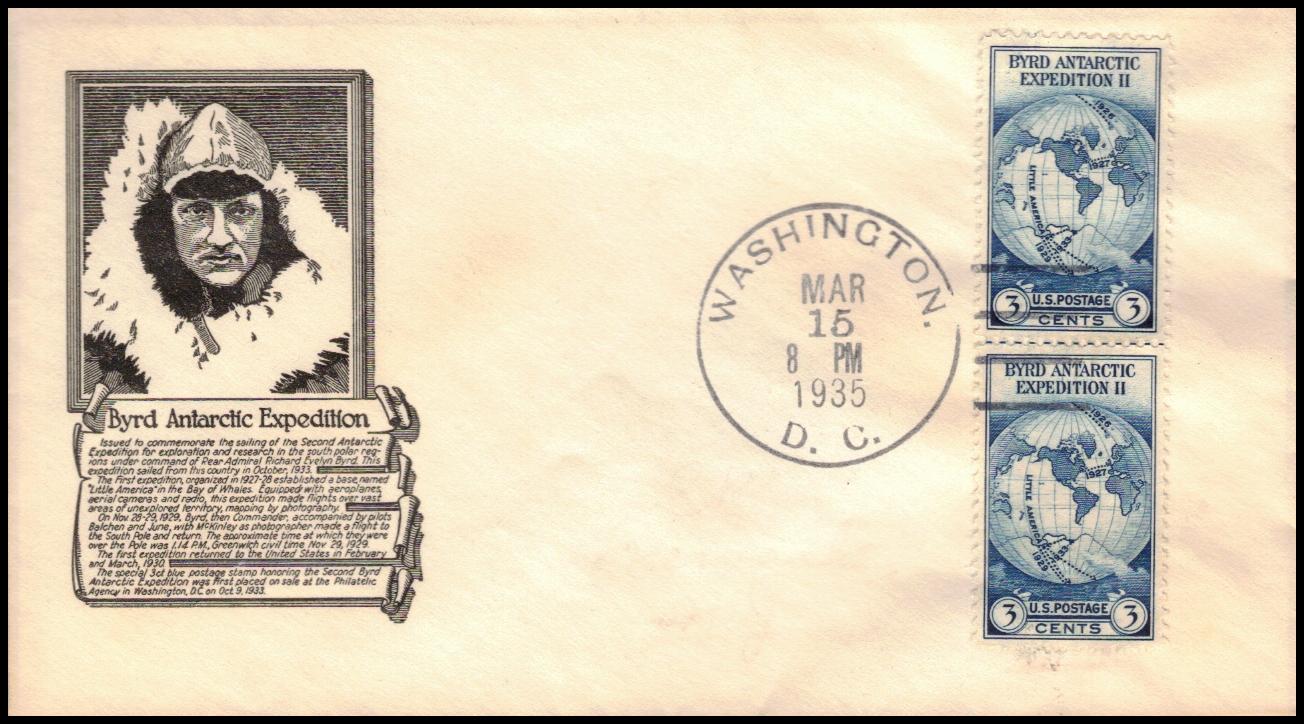 3/15/35 FDC of Byrd stamp, Scott 753